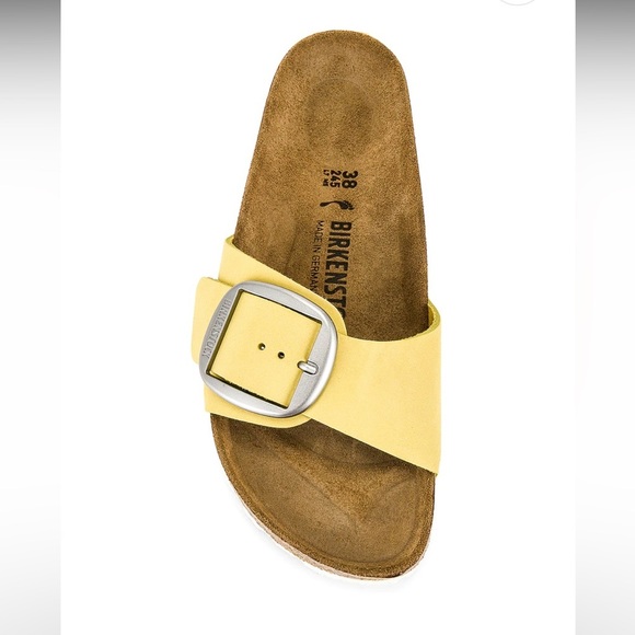 NWT Birkenstock Madrid Ochre Yellow Big Buckle Sandal size 6 - Picture 2 of 12